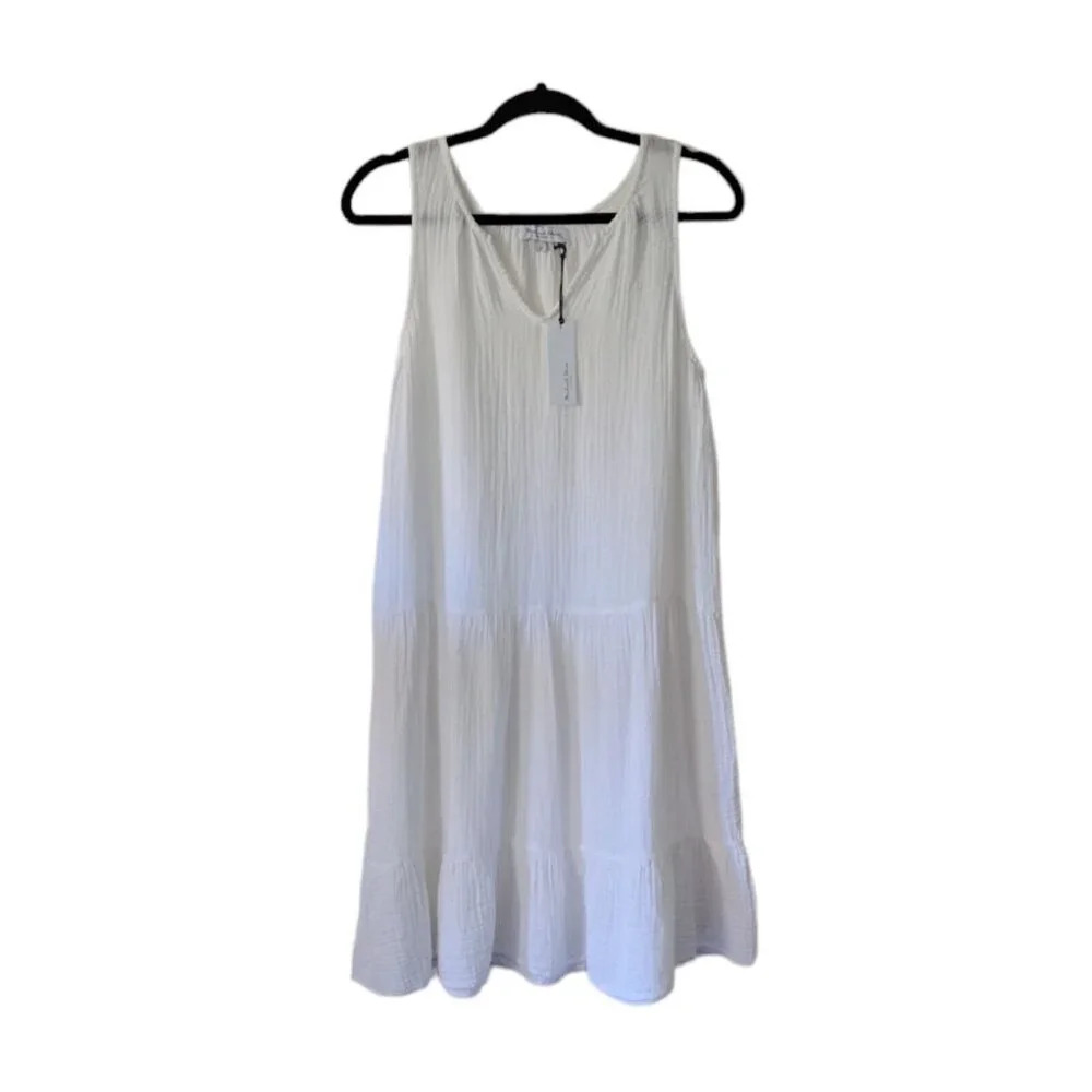 Michael Stars Scarlett Flounce White Cotton Gauze Tiered Daisy Dress S DGZ34 - Picture 3 of 8